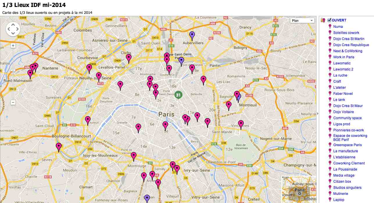 Coworking Map Paris